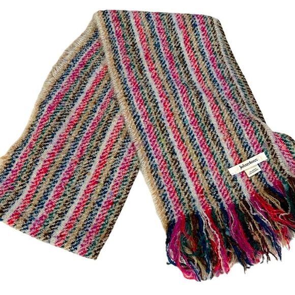 Johnston’s wool blend striped scarf - Picture 1 of 7